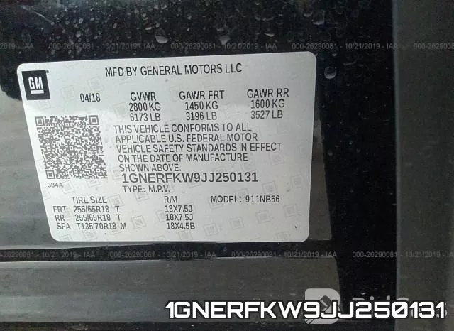 1GNERFKW9JJ250131 фото 10