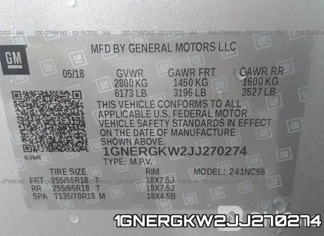 1GNERGKW2JJ270274 фото 10