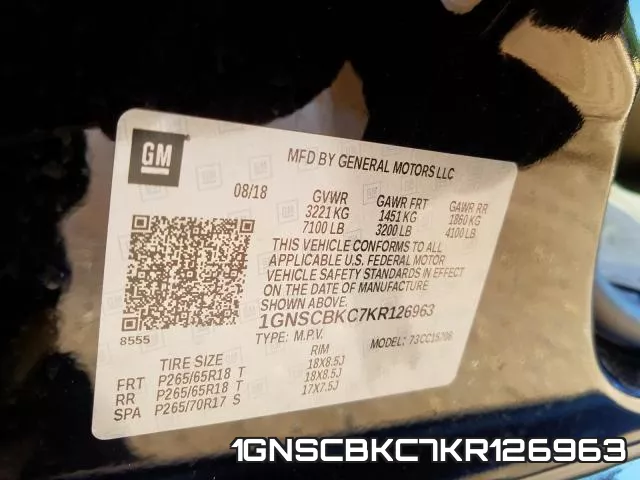 1GNSCBKC7KR126963 фото 2