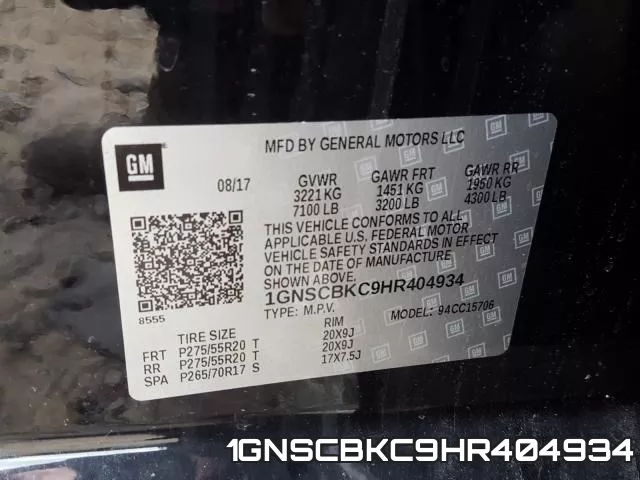 1GNSCBKC9HR404934 фото 2