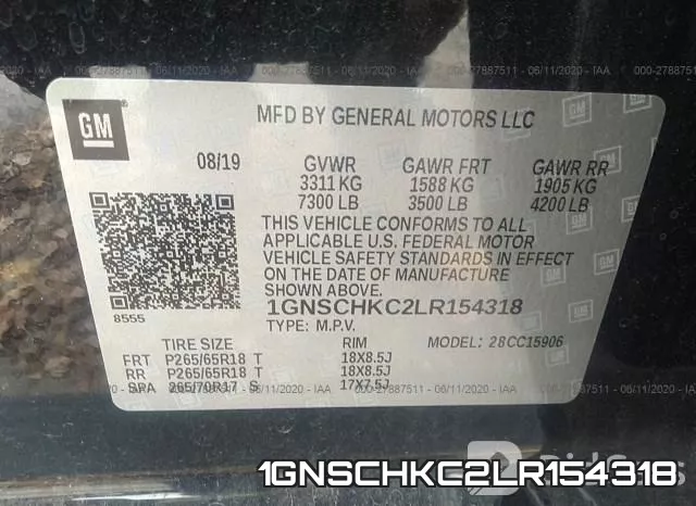 1GNSCHKC2LR154318 фото 10