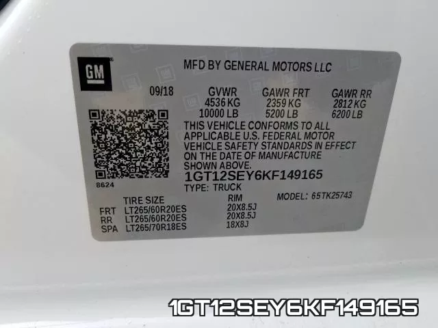 1GT12SEY6KF149165 фото 2