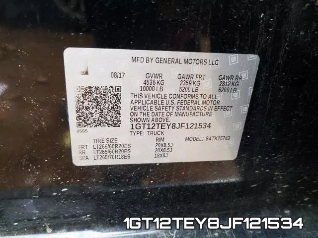 1GT12TEY8JF121534 фото 2