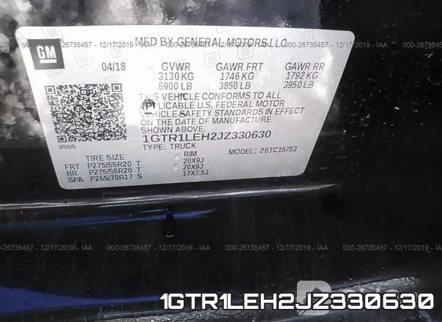 1GTR1LEH2JZ330630 фото 10