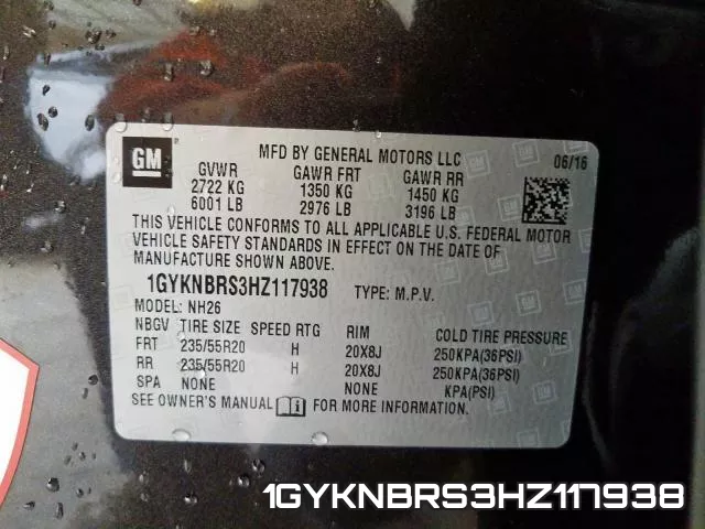 1GYKNBRS3HZ117938 фото 2