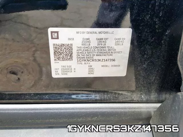 1GYKNCRS3KZ147356 фото 2
