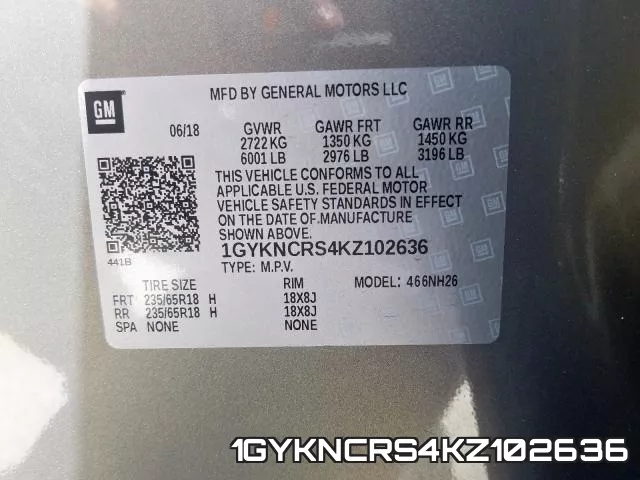 1GYKNCRS4KZ102636 фото 2