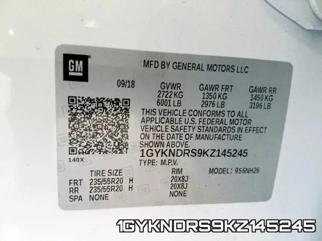 1GYKNDRS9KZ145245 фото 2