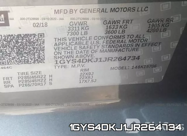 1GYS4DKJ1JR264734 фото 10