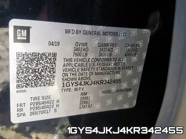 1GYS4JKJ4KR342455 фото 2
