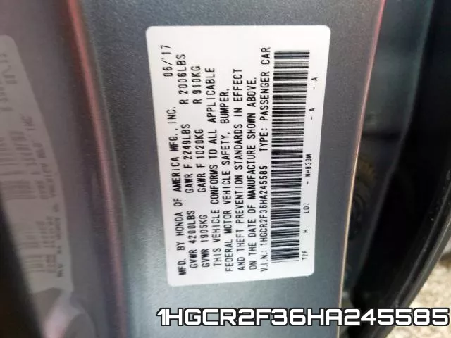 1HGCR2F36HA245585 фото 2