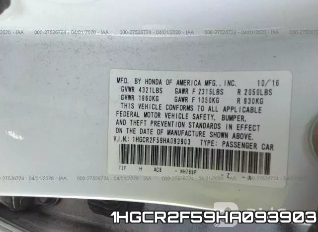 1HGCR2F59HA093903 фото 10