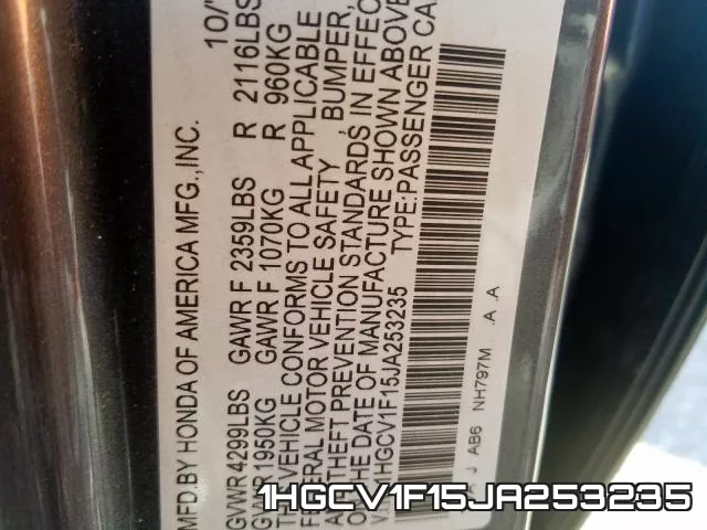 1HGCV1F15JA253235 фото 2