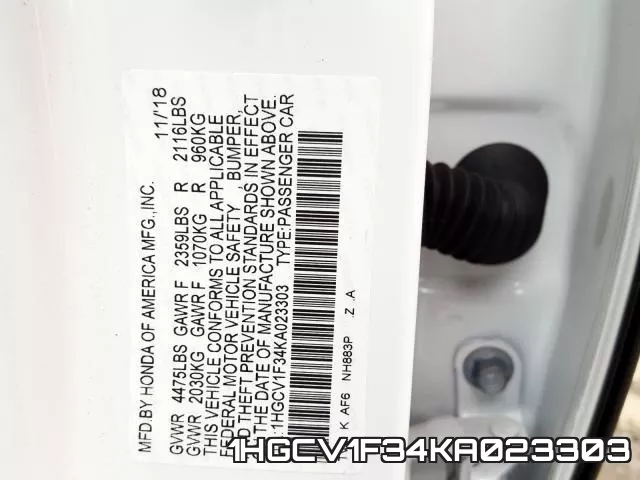 1HGCV1F34KA023303 фото 2