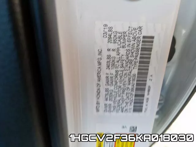 1HGCV2F36KA018030 фото 2