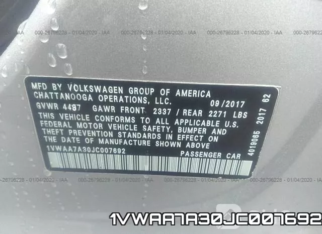 1VWAA7A30JC007692 фото 10