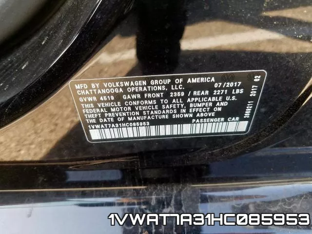 1VWAT7A31HC085953 фото 2