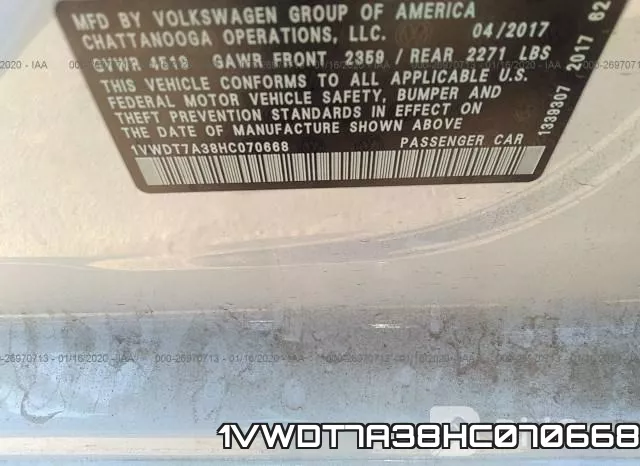 1VWDT7A38HC070668 фото 10