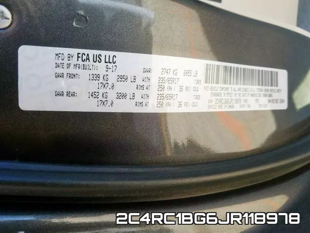 2C4RC1BG6JR118978 фото 2