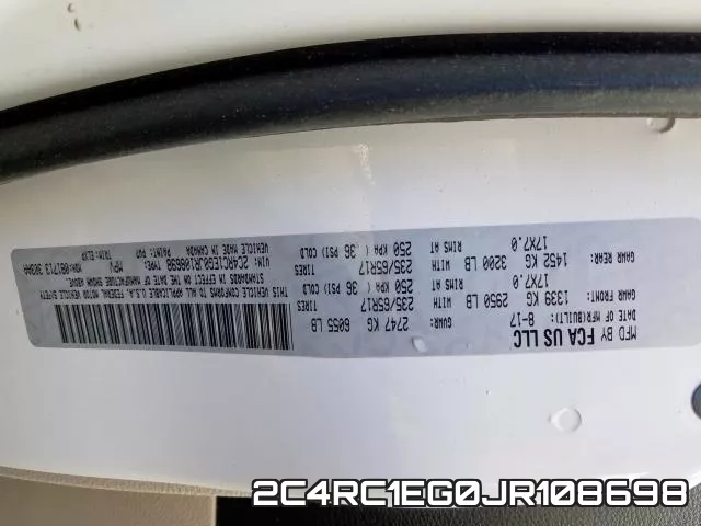 2C4RC1EG0JR108698 фото 2