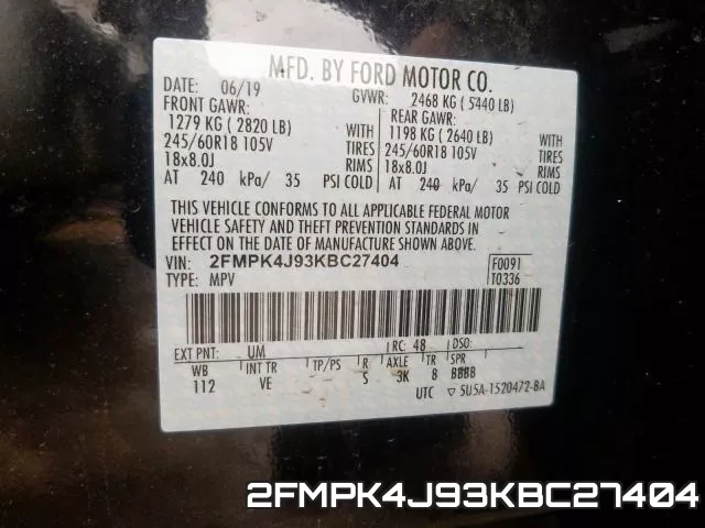 2FMPK4J93KBC27404 фото 2