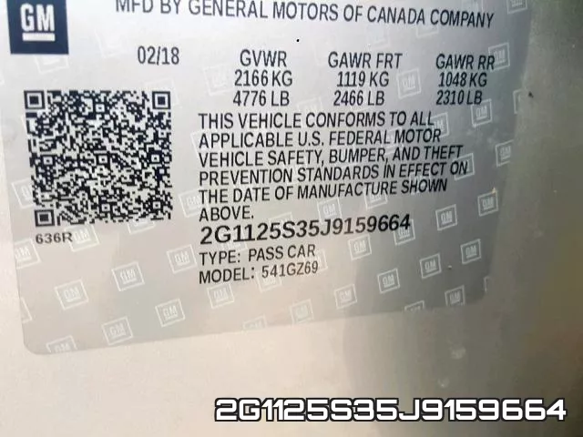 2G1125S35J9159664 фото 2