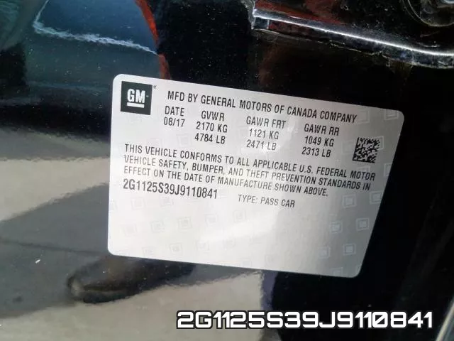 2G1125S39J9110841 фото 2