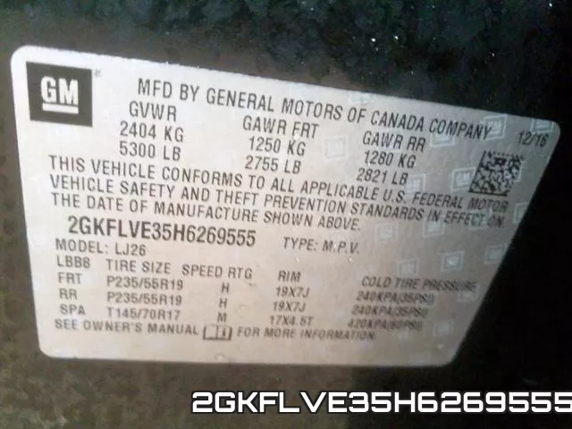 2GKFLVE35H6269555 фото 2