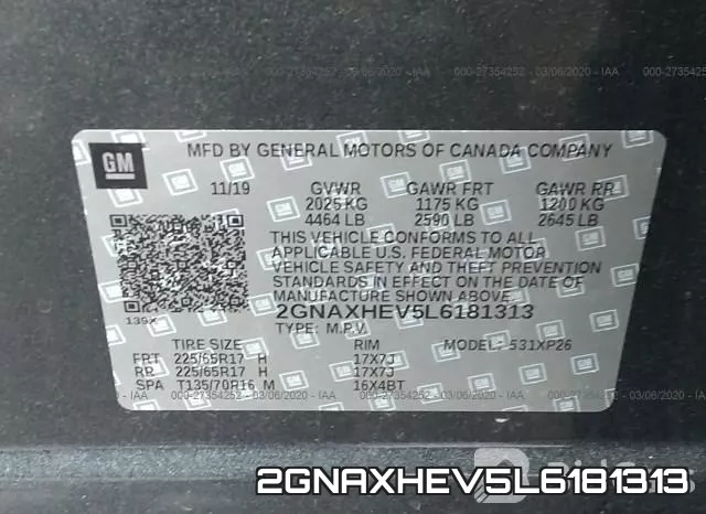 2GNAXHEV5L6181313 фото 10