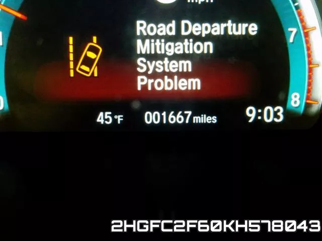 2HGFC2F60KH578043 фото 9