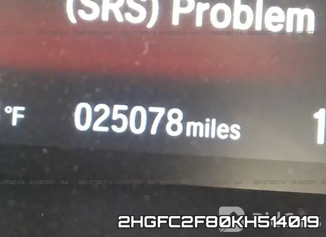 2HGFC2F80KH514019 фото 8