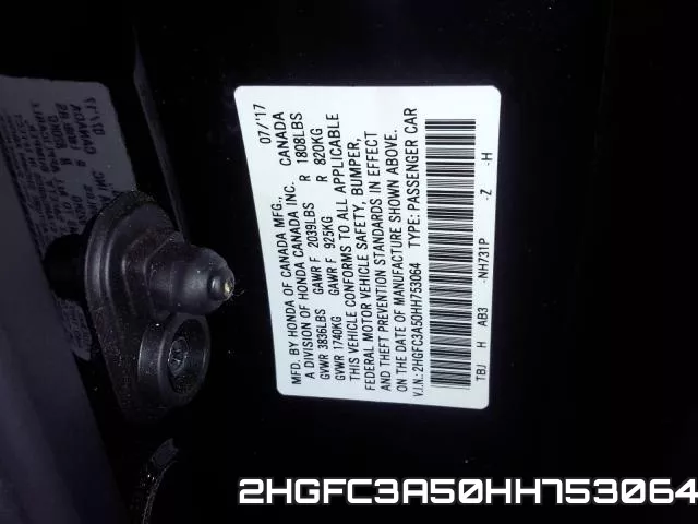 2HGFC3A50HH753064 фото 2