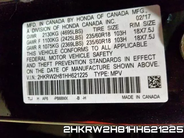 2HKRW2H81HH621225 фото 2