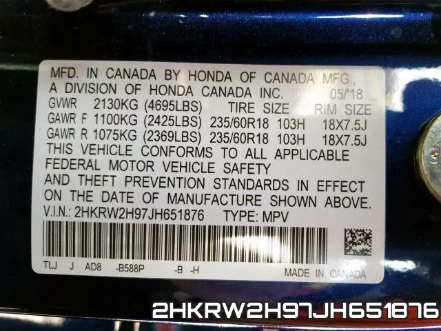 2HKRW2H97JH651876 фото 2