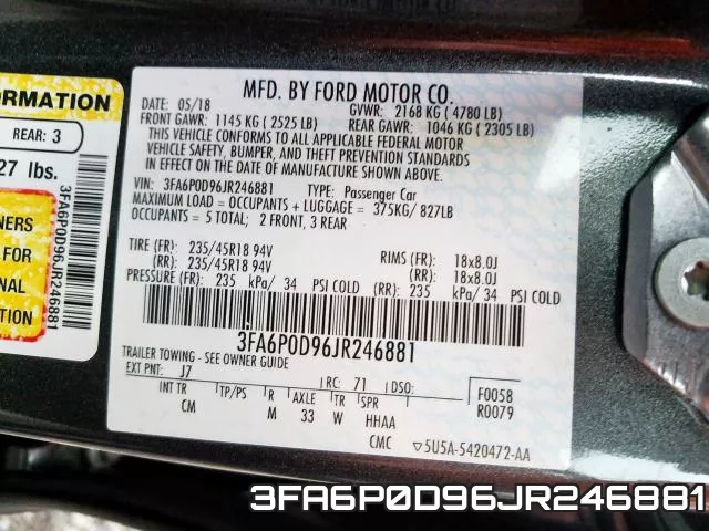 3FA6P0D96JR246881 фото 2