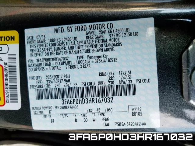 3FA6P0HD3HR167032 фото 2