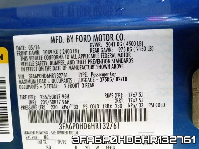 3FA6P0HD6HR132761 фото 2