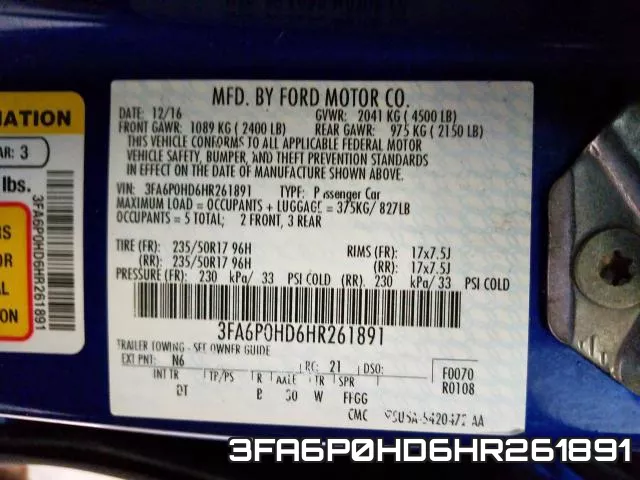 3FA6P0HD6HR261891 фото 2