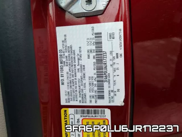 3FA6P0LU6JR172237 фото 2