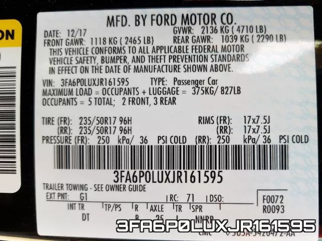 3FA6P0LUXJR161595 фото 2