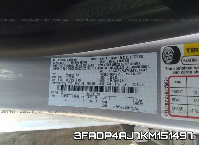 3FADP4AJ7KM151497 фото 10