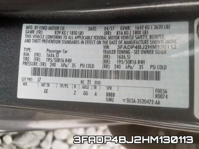 3FADP4BJ2HM130113 фото 2