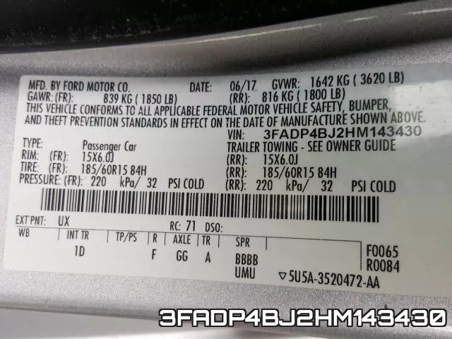 3FADP4BJ2HM143430 фото 2
