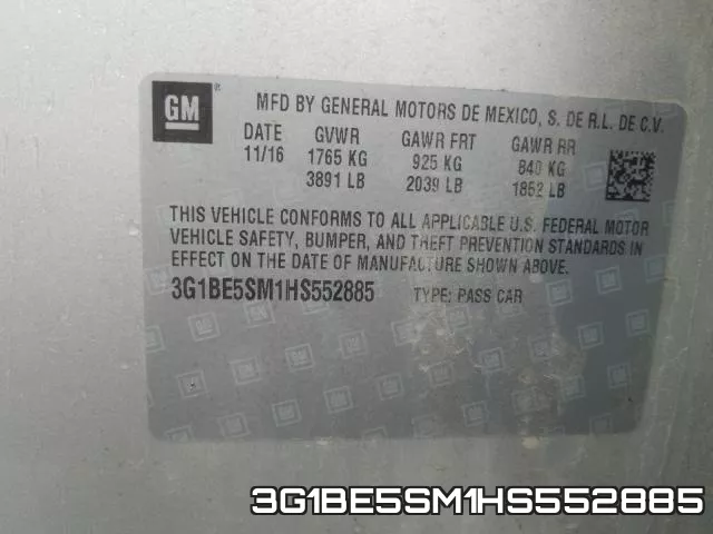 3G1BE5SM1HS552885 фото 2