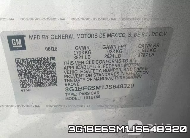 3G1BE6SM1JS648320 фото 10