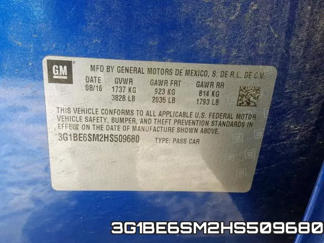3G1BE6SM2HS509680 фото 2