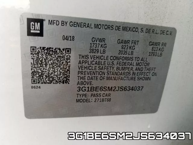 3G1BE6SM2JS634037 фото 2