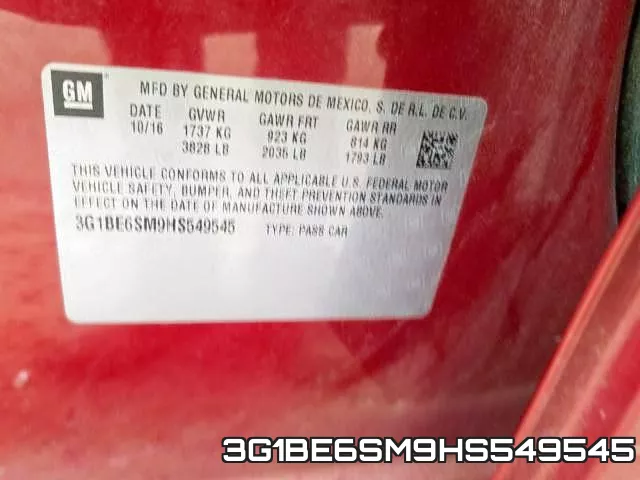 3G1BE6SM9HS549545 фото 2