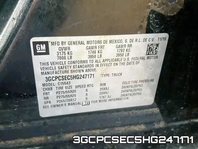 3GCPCSEC5HG247171 фото 2