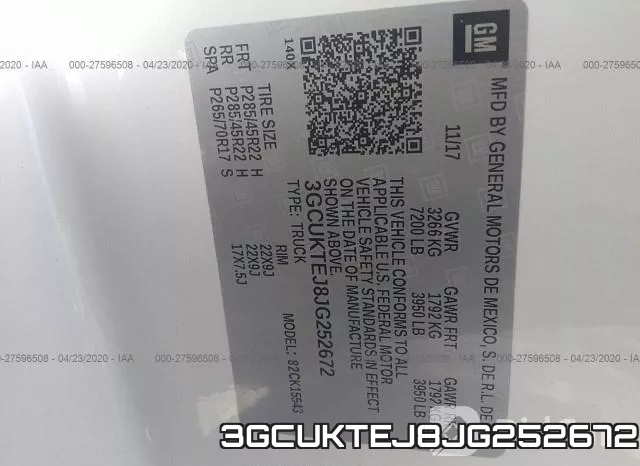 3GCUKTEJ8JG252672 фото 10